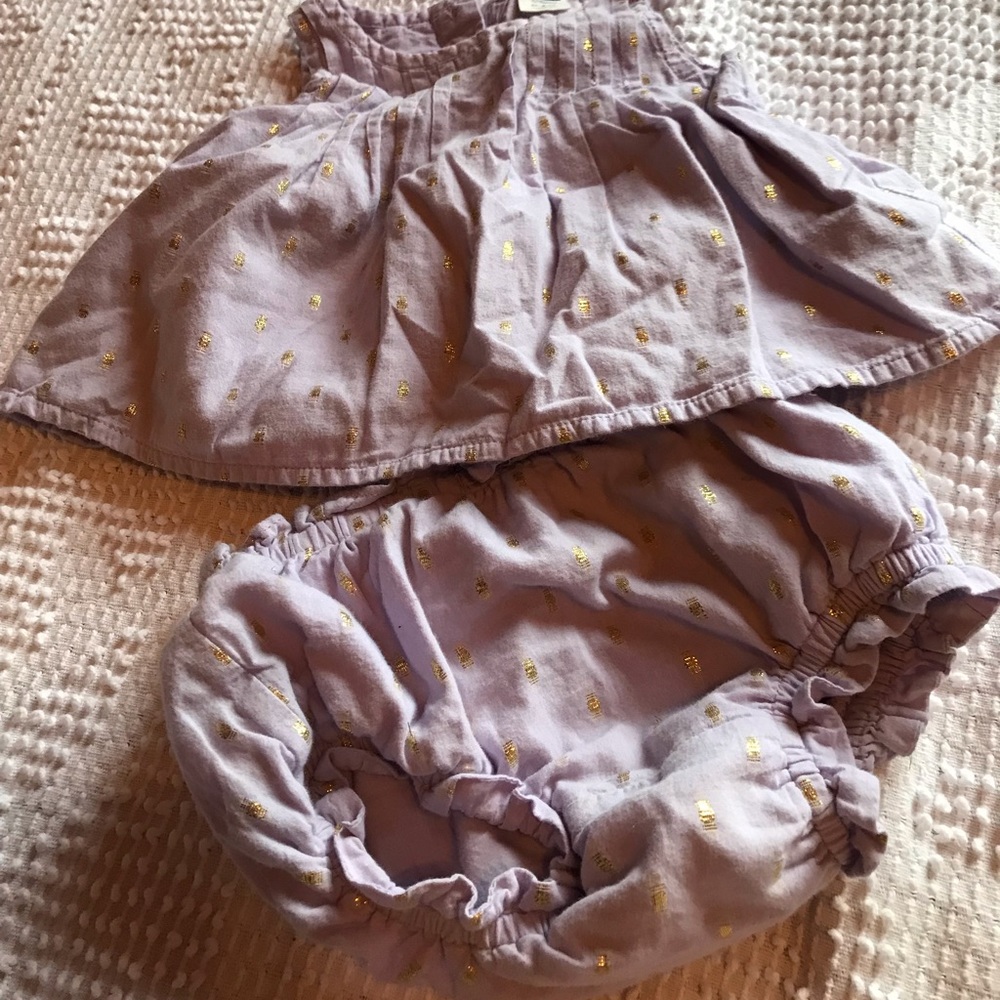 Gold spotted tank and bloomers 0-3